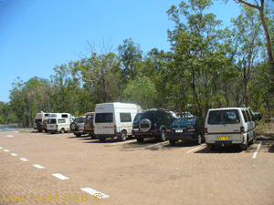 Plenty of parking for all size vehicles at the Nourlangie Rock carpark